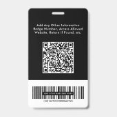 Badge Code QR de logo d'entreprise Code-barres Photo de  (Arrière)