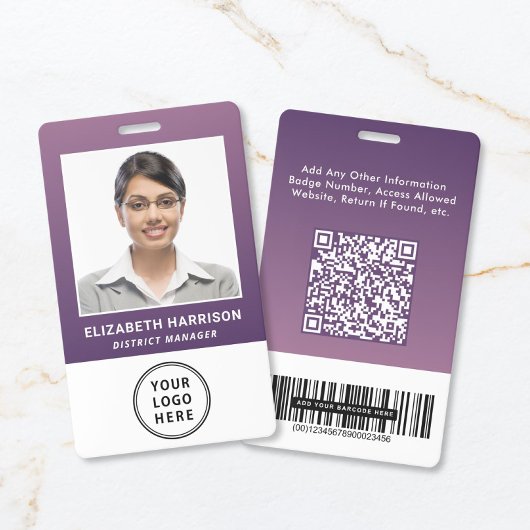Badge Code QR de logo d'entreprise Code-barres Photo d'i