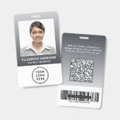 Badge Code QR de logo d'entreprise Code-barres Photo d'i (Avant & arrière)