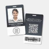 Badge Code QR de logo d'entreprise Code-barres Photo d'i (Avant & arrière)