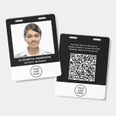 Badge Code QR de logo d'entreprise Photo d'identificatio (Avant & arrière)