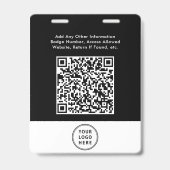 Badge Code QR de logo d'entreprise Photo d'identificatio (Arrière)