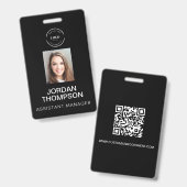 Badge Code QR de logo d'entreprise simple Photo d'employ (Avant & arrière)