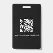 Badge Code QR de logo d'entreprise simple Photo d'employ (Arrière)
