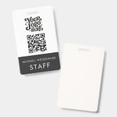 Badge Code QR de logo moderne Nom de l'employé (Avant & arrière)