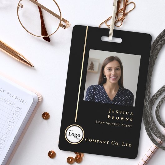 Badge Code QR de logo photo or moderne professionnel