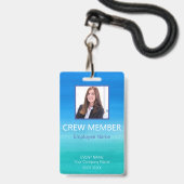 Badge Code QR de membre d'équipage personnalisé Evénemen (Avant avec lanière)