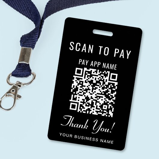 Badge Code QR de paiement noir