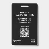 Badge Code QR de passe d'accès personnalisé pour confére (Arrière)
