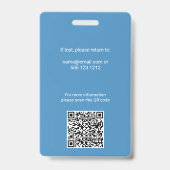 Badge Code QR de photo d'employé médical (Arrière)