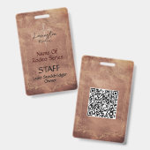 Badge Code QR de Ranch Équestre avec Logo Événement (Avant & arrière)