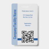 Badge Code QR de sécurité de la carte d'identité de l'em (Arrière)