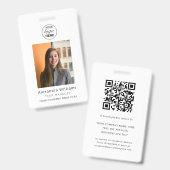 Badge Code QR de sécurité de l'entreprise pour la carte (Avant & arrière)