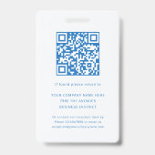 Badge Code QR de sécurité de l'entreprise pour la carte (Arrière)