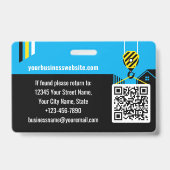 Badge Code QR de travaux d'identification de constructio (Arrière)