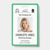 Badge Code QR d'employé de logo d'entreprise personnalis (Avant)