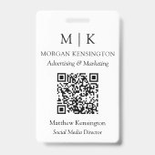 Badge Code QR d'entreprise avec monogramme ou ajout de l (Avant)