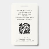 Badge Code QR d'identification de l'agent de signature d (Arrière)
