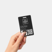Badge Code QR d'identification de l'entreprise de photo  (Manuel / portable)