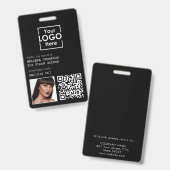 Badge Code QR d'identification de l'entreprise de photo  (Avant & arrière)