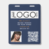 Badge Code QR d'identification de l'entreprise de photo (Avant)