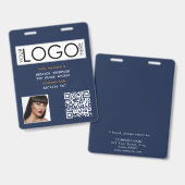 Badge Code QR d'identification de l'entreprise de photo (Avant & arrière)