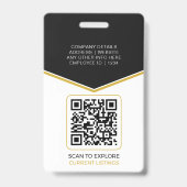 Badge Code QR d'identification de luxe en or noir pour l (Arrière)