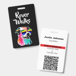 Badge Code QR d'identification d'urgence pour chien colo