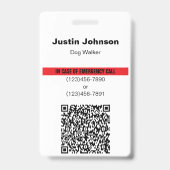 Badge Code QR d'identification d'urgence pour chien colo (Arrière)
