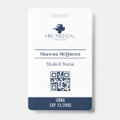 Badge Code QR d'infirmière étudiante praticienne cardiaq (Arrière)