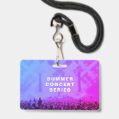 Badge Code QR du billet d'accès VIP Evénement Horizontal (Arrière avec lanière)