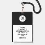 Badge Code QR du logo de la carte d'identité multimédia (Arrière avec lanière)