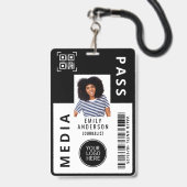 Badge Code QR du logo de la carte d'identité multimédia (Avant avec lanière)