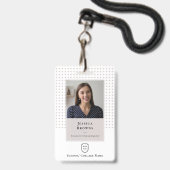 Badge Code QR du logo de la photo de l'école pour étudia (Avant avec lanière)