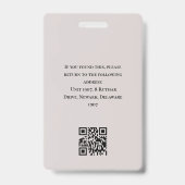 Badge Code QR du logo de la photo de l'école pour étudia (Arrière)