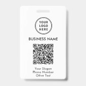 Badge Code QR du logo de l'entreprise (Arrière)