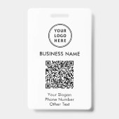 Badge Code QR du logo de l'entreprise (Avant)