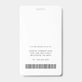 Badge Code QR du logo de l'entreprise, carte d'identité (Arrière)