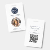 Badge Code QR du logo de l'entreprise Carte d'identité m (Avant & arrière)