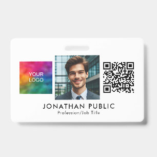 Badge Code QR du logo de l'entreprise Carte d'identité P