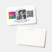 Badge Code QR du logo de l'entreprise Carte d'identité P (Avant & arrière)
