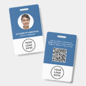 Badge Code QR du logo de l'entreprise Carte d'identité p (Avant & arrière)