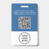 Badge Code QR du logo de l'entreprise Carte d'identité p (Arrière)