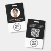 Badge Code QR du logo de l'entreprise Carte d'identité p (Avant & arrière)