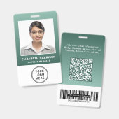 Badge Code QR du logo de l'entreprise Code-barres Photo  (Avant & arrière)