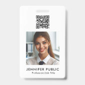 Badge Code QR du logo de l'entreprise Nom et titre de l' (Arrière)