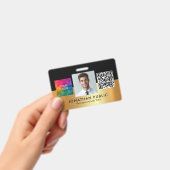 Badge Code QR du logo de votre entreprise Photo de l'emp (Manuel / portable)