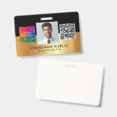 Badge Code QR du logo de votre entreprise Photo de l'emp (Avant & arrière)