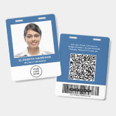 Badge Code QR du logo d'entreprise Carte d'identité phot (Avant & arrière)