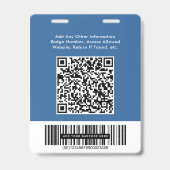 Badge Code QR du logo d'entreprise Carte d'identité phot (Arrière)